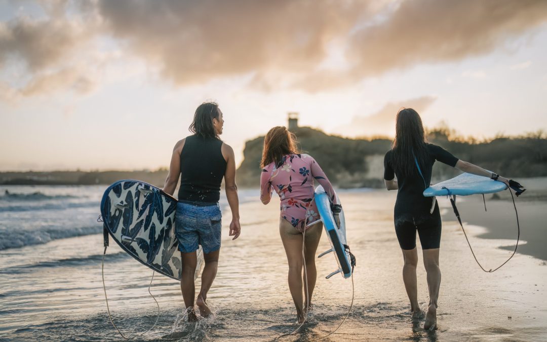 Surfer Sunset Stock Image