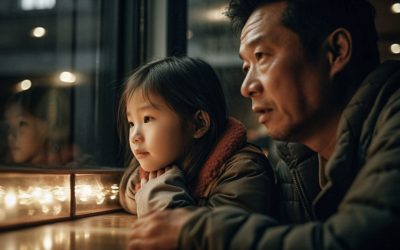 Father and Daughter during new year eve