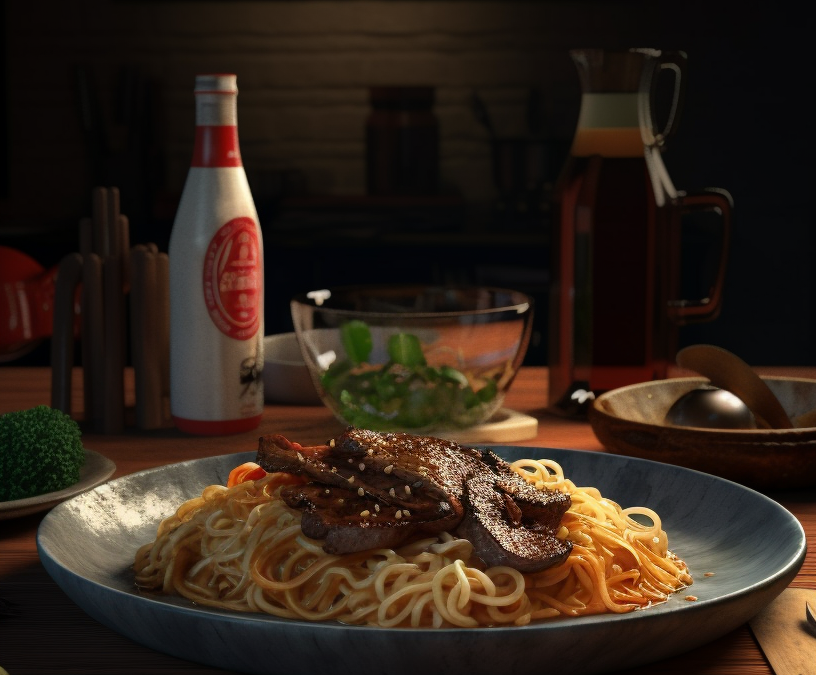 Ai midjourney v5 + chatgpt creation photorealistic noodle food by Edwin Tan